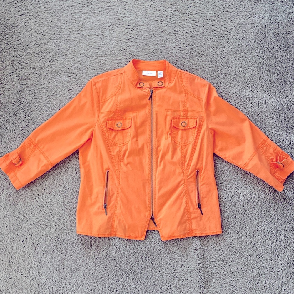 Chico’s light orange 3/4-length sleeve fashion jacket
